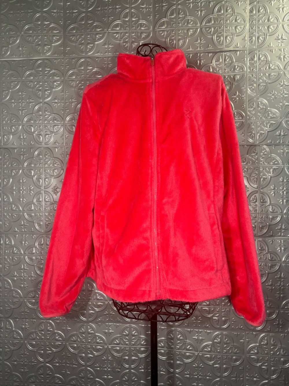 IZOD nwot hot Barbie PINK FLEECE JACKET zip zipper xl size extra large cozy